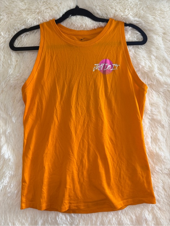 Nike Tops - Nike Womens Dri-Fit Tomboy Tank XS Orange Pink "Just Do It" Racerback Athletic